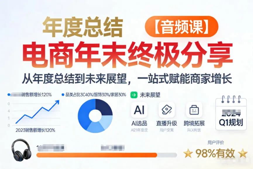 电商年未终极分享，从年度总结到未来展望，一站式赋能商家增长【音频课】-来缘阁