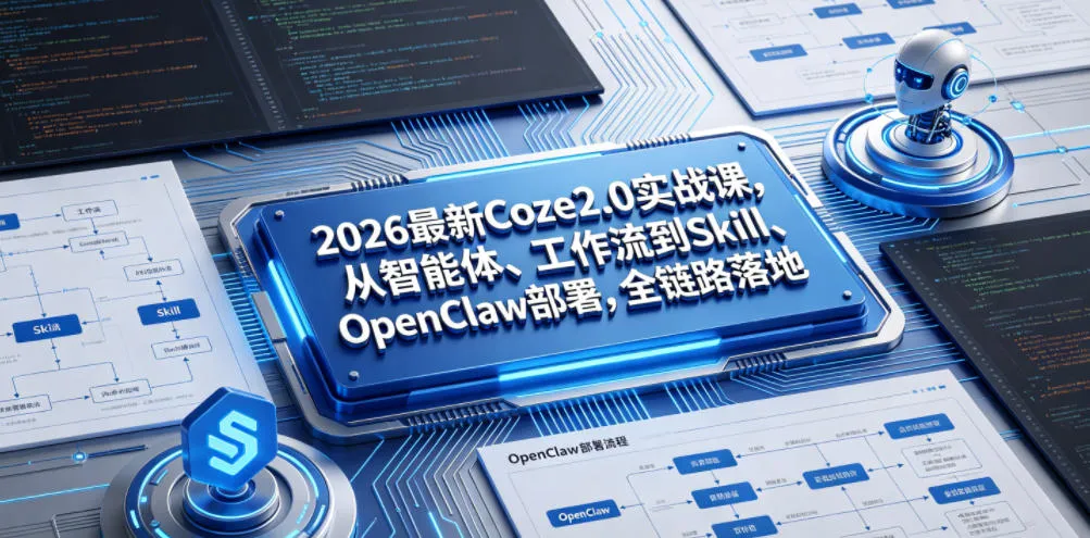 2026最新Coze2.0实战课，从智能体、工作流到Skill、OpenClaw部署，全链路落地-来缘阁