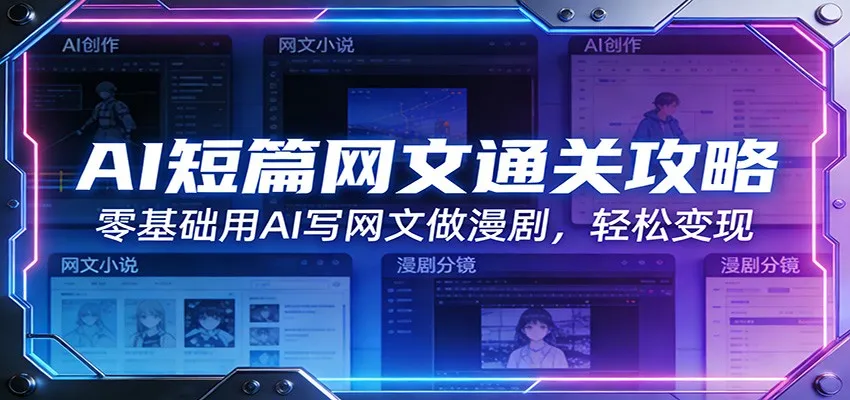 AI短篇网文通关攻略：零基础用AI写网文做漫剧，轻松变现-来缘阁