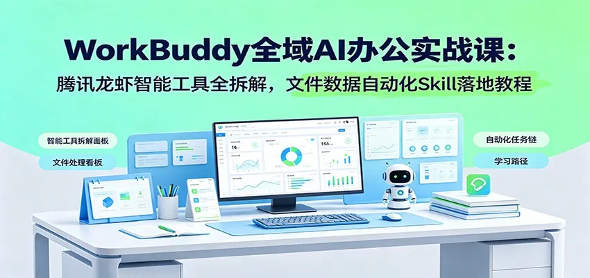 WorkBuddy全域AI办公实战课:腾讯龙虾智能工具全拆解,文件数据自动化Skill落地教程-来缘阁