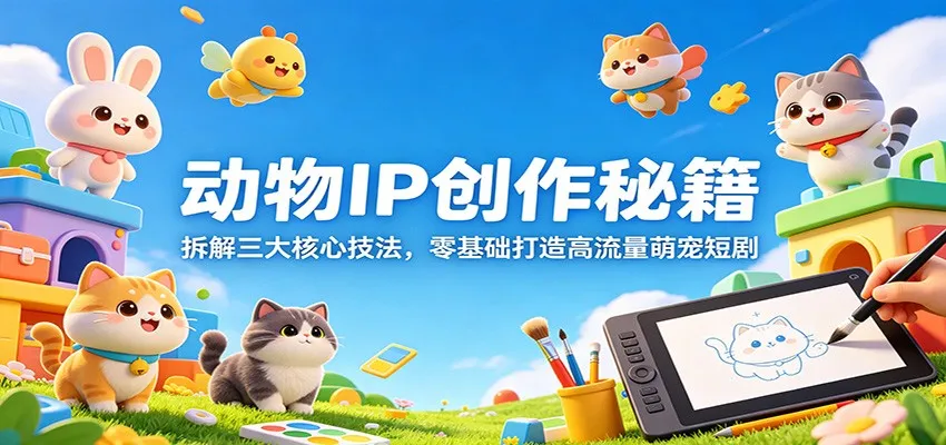 动物IP创作秘籍：拆解三大核心技法，零基础打造高流量萌宠短剧-来缘阁