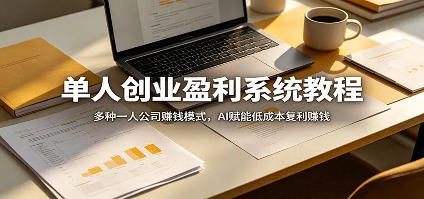 单人创业盈利系统教程：多种一人公司赚钱模式，AI赋能低成本复利赚钱-来缘阁