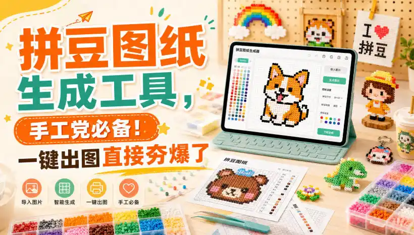 拼豆图纸生成工具，手工党必备！一键出图直接夯爆了-来缘阁