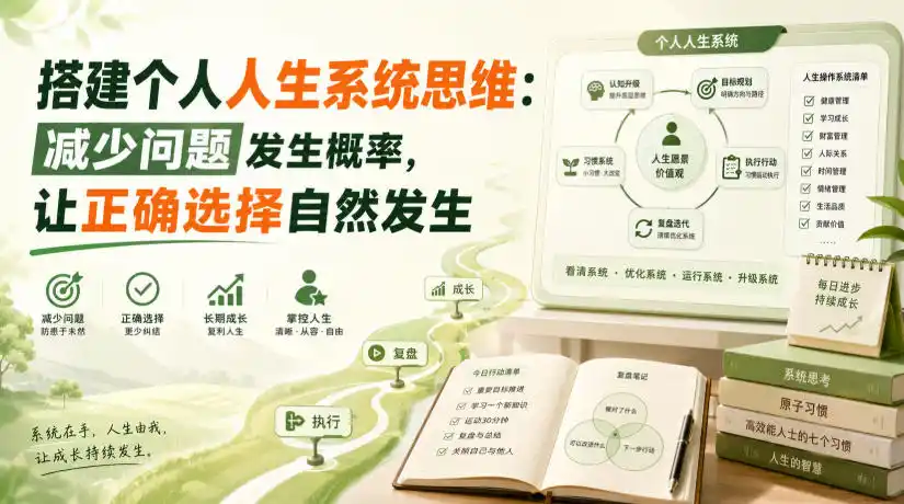 付费文章：搭建个人人生系统思维：减少问题发生概率，让正确选择自然发生-来缘阁