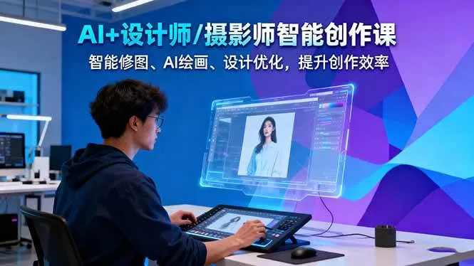 AI+设计师/摄影师智能创作课：智能修图、AI绘画、设计优化，提升创作效率-来缘阁