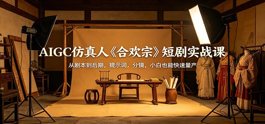 AIGC仿真人《合欢宗》短剧实战课：从剧本到后期，提示词，分镜，小白也能快速量产-来缘阁