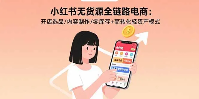 小红书无货源全链路电商：开店选品/内容制作/零库存+高转化轻资产模式-来缘阁