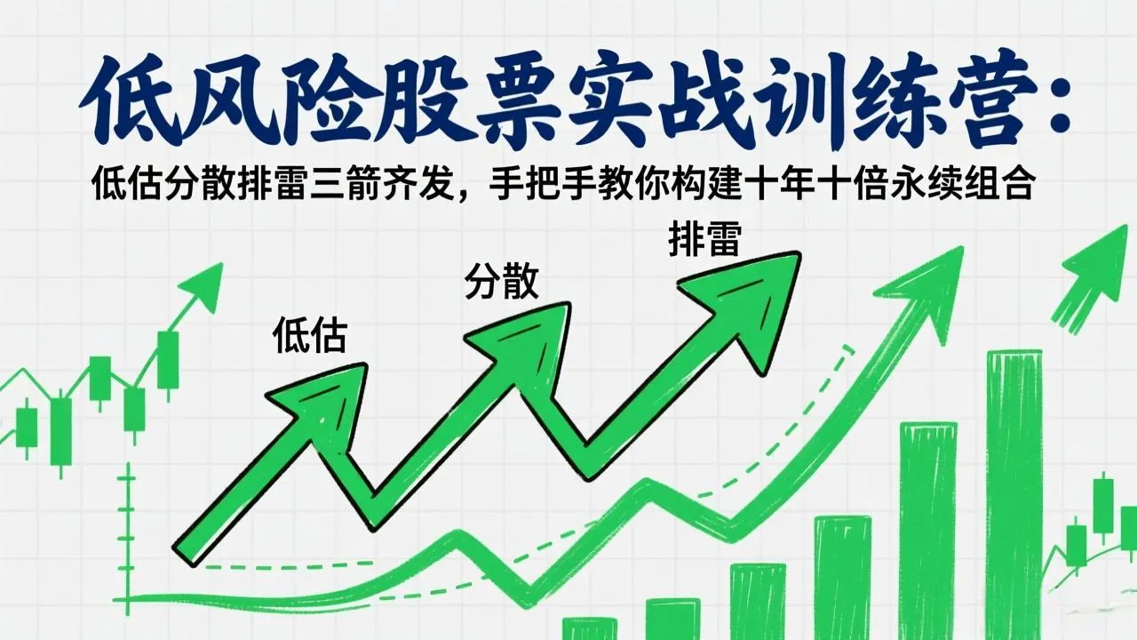 低风险股票实战训练营：低估分散排雷三箭齐发，手把手教你构建十年十倍永续组合-来缘阁