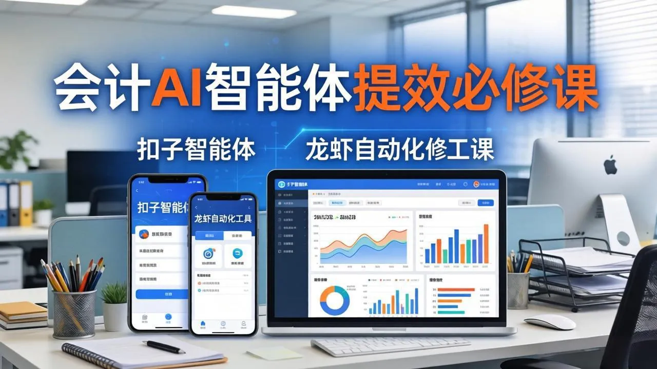 财务会计AI智能体提效必修课：扣子智能体+龙虾自动化+报表分析，一站式提升财务工作效率-来缘阁