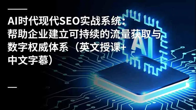 AI时代现代SEO实战系统：帮助企业建立可持续的流量获取与数字权威体系(英文授课+中文字幕-来缘阁