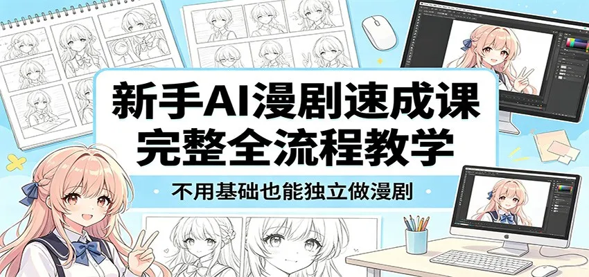 新手AI漫剧速成课：完整全流程教学，不用基础也能独立做漫剧-来缘阁