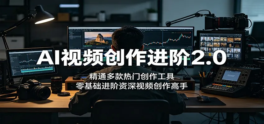 AI视频创作进阶2.0:精通多款热门创作工具,零基础进阶资深视频创作高手-来缘阁
