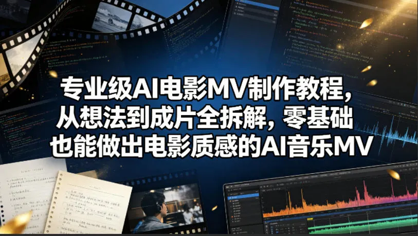 专业级AI电影MV制作教程，从想法到成片全拆解，零基础也能做出电影质感的AI音乐MV-来缘阁
