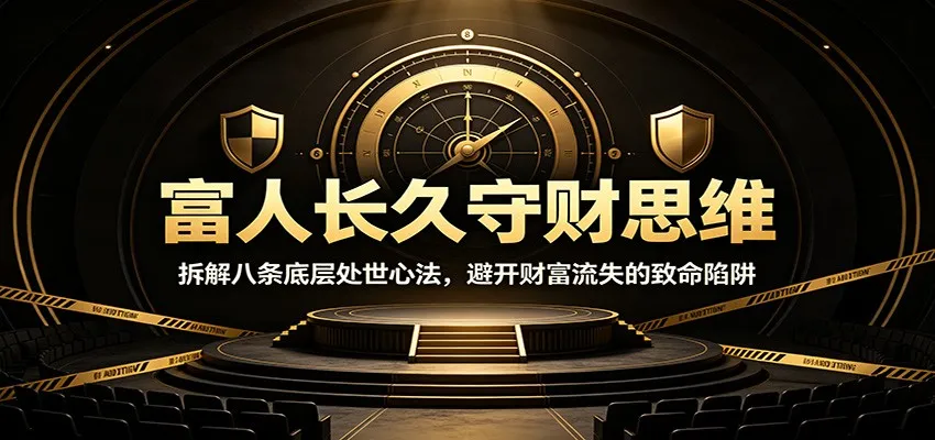 富人长久守财思维：拆解八条底层处世心法，避开财富流失的致命陷阱-来缘阁