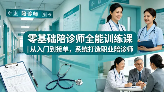 零基础陪诊师全能训练课｜从入门到接单，系统打造职业陪诊师-来缘阁