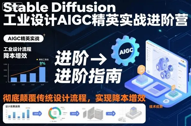 Stable Diffusion工业设计AIGC精英实战进阶营，彻底颠覆传统设计流程，实现降本增效-来缘阁
