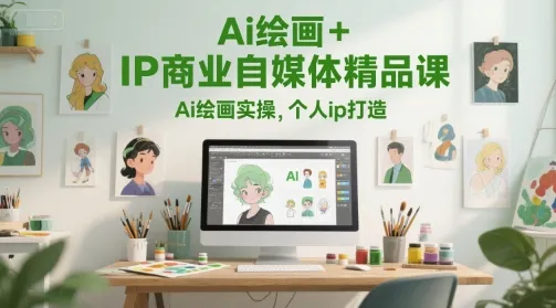 Ai绘画+IP商业自媒体精品课，Ai绘画实操，个人ip打造-来缘阁