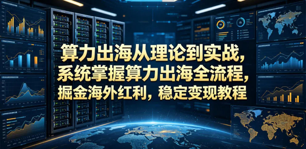 算力出海从理论到实战,系统掌握算力出海全流程,掘金海外红利,稳定变现教程-来缘阁