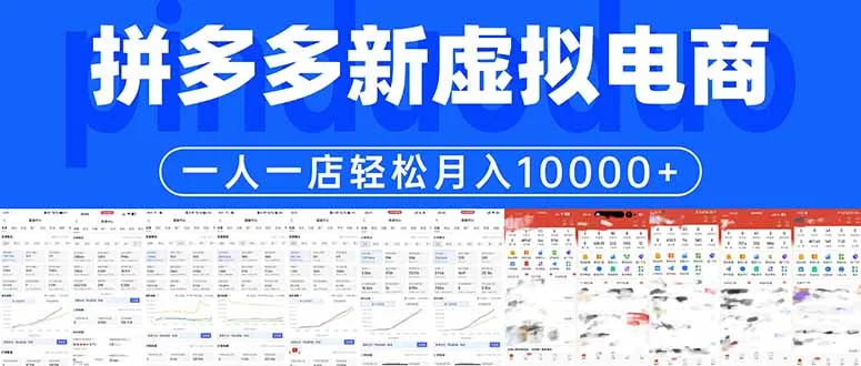 拼多多虚拟电商一人一店轻松月入10000+-来缘阁