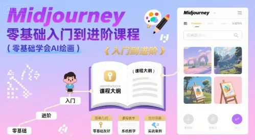 midjourney零基础入门到进阶课程，零基础学会AI绘画-来缘阁