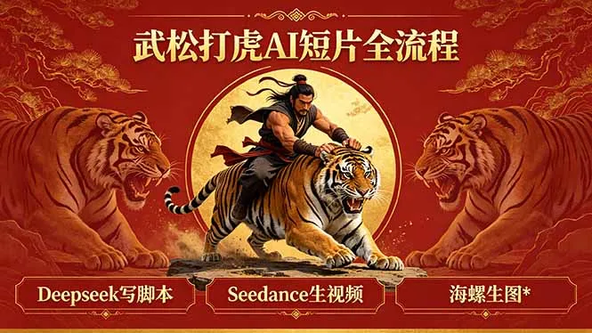 武松打虎AI短片全流程：Deepseek写脚本+Seedance生视频+海螺生图-来缘阁