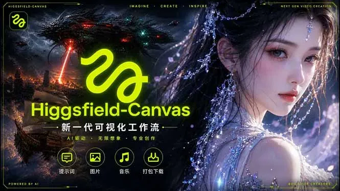 Higgsfield Canvas AI视频制作详解,节点式工作流搭建,重构新式视频创作完整教程-来缘阁