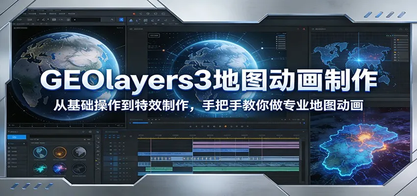 GEOlayers3地图动画制作:从基础操作到特效制作,手把手教你做专业地图动画-来缘阁