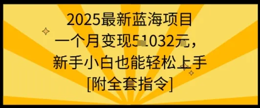2025最新蓝海项目一个月变现1w+新手小白也能轻松上手【附全套指令】-来缘阁