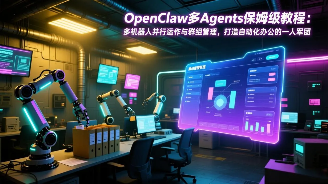 OpenClaw多Agents保姆级教程：多机器人并行运作与群组管理，打造自动化办公的一人军团-来缘阁