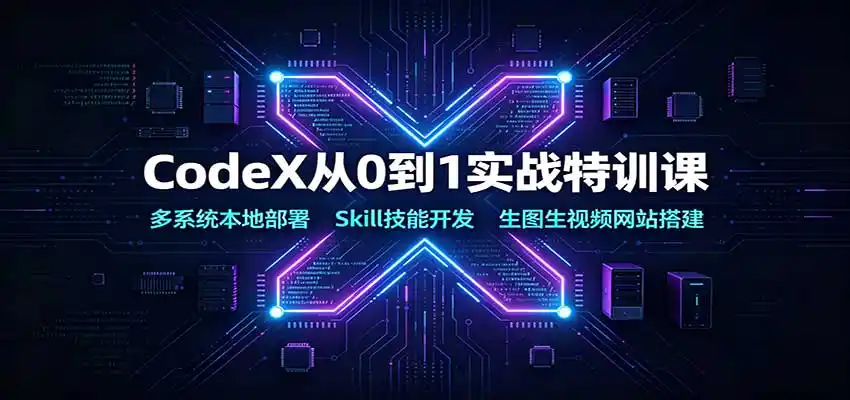 CodeX从0到1实战特训课：多系统本地部署，Skill技能开发，生图生视频网站搭建-来缘阁