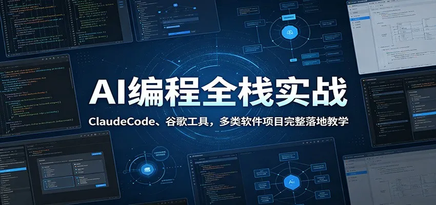 AI编程全栈实战：ClaudeCode、谷歌工具，多类软件项目完整落地教学-来缘阁