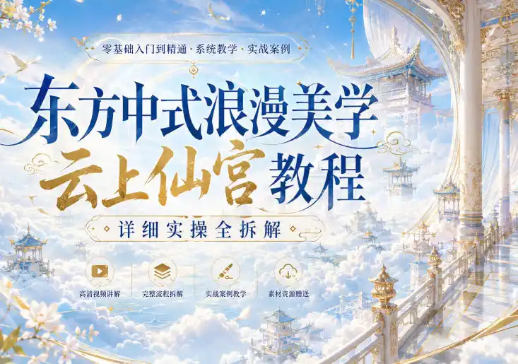 东方中式浪漫美学云上仙宫教程,详细实操全拆解-来缘阁