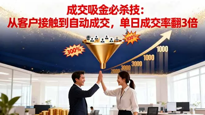 吸金成交营销必杀技：从客户接触到自动成交，单日成交率翻3倍-来缘阁