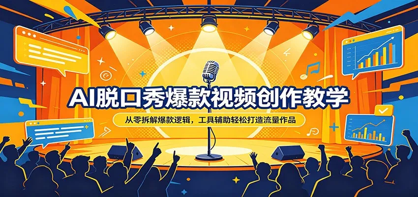 AI脱口秀爆款视频创作教学：从零拆解爆款逻辑，工具辅助轻松打造流量作品-来缘阁