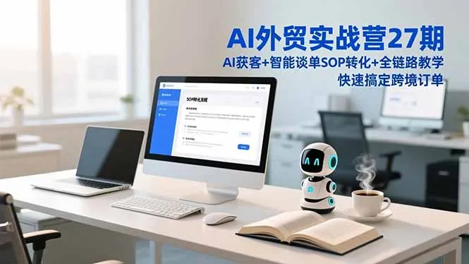 AI外贸实战营27期，AI获客+智能谈单+SOP转化+全链路教学，快速搞定跨境订单-来缘阁