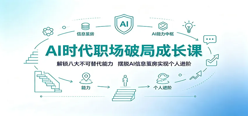 AI时代职场破局成长课:解锁八大不可替代能力,摆脱AI信息茧房实现个人进阶-来缘阁