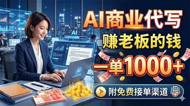 AI商业代写，赚老板的钱，一单1000+，附免费接单渠道-来缘阁