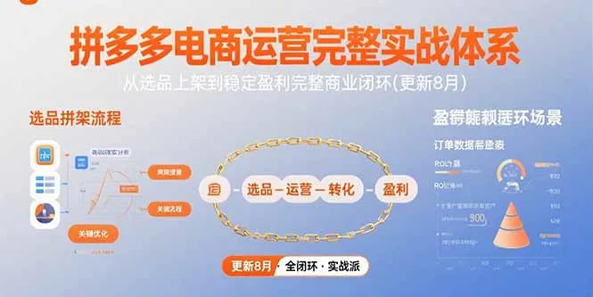 拼多多电商运营完整实战体系，从选品上架到稳定盈利完整商业闭环(更新8月-来缘阁