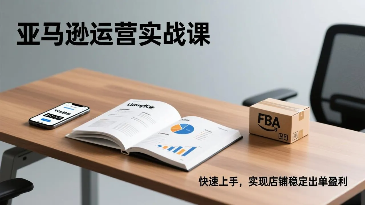 亚马逊运营实战课,Listing优化、Vine秒杀、FBA发货,快速上手,实现店铺稳定出单盈利-来缘阁