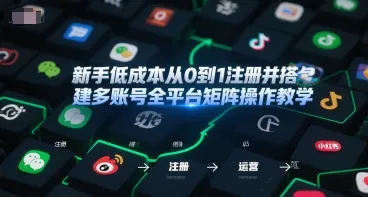 新手低成本从0到1注册并搭建多账号全平台矩阵操作教学，手机号-邮箱-IP-工具-来缘阁