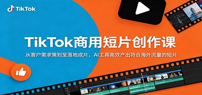 TikTok商用短片创作课：从客户需求策划至落地成片，AI工具高效产出符合海外流量的短片-来缘阁