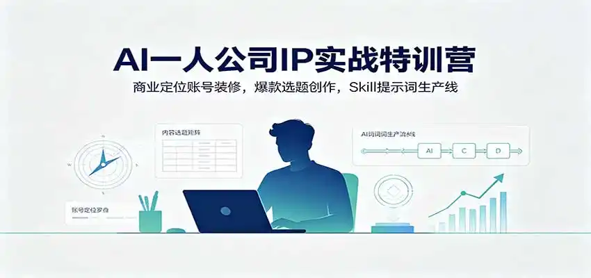 AI一人公司IP实战特训营:商业定位账号装修,爆款选题创作,Skill提示词生产线-来缘阁