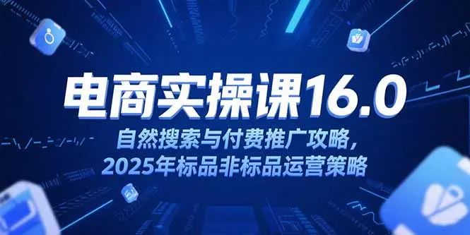 淘宝电商运营课16.0，自然搜索与付费推广攻略，2025年标品非标品运营策略-来缘阁