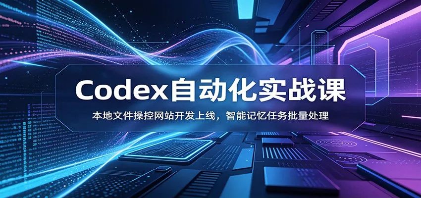 Codex自动化实战课：本地文件操控网站开发上线，智能记忆任务批量处理-来缘阁