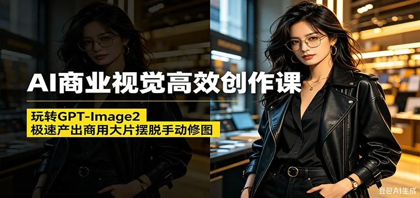 AI商业视觉高效创作课：玩转GPT-Image2，极速产出商用大片摆脱手动修图(更新)-来缘阁