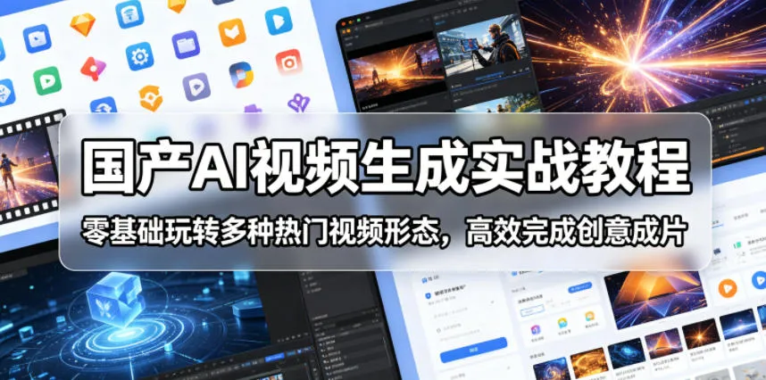 国产AI视频生成实战教程，零基础玩转多种热门视频形态，高效完成创意成片-来缘阁