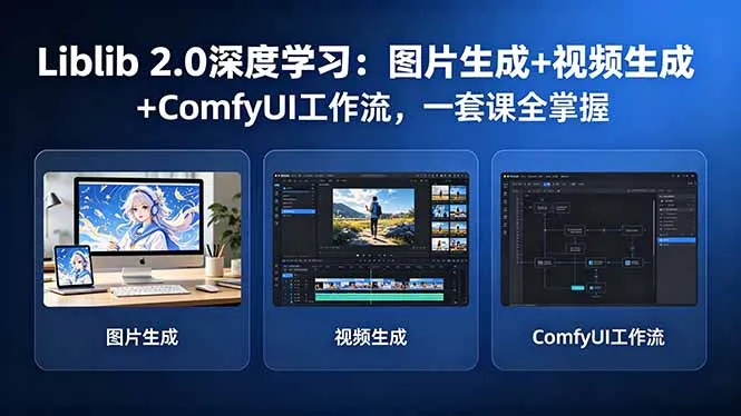 Liblib 2.0深度学习：图片生成+视频生成+ComfyUI工作流，一套课全掌握-来缘阁