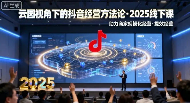 云图视角下的抖音经营方法论，2025线下课，助力商家规模化经营，提效经营(录音+字幕)-来缘阁