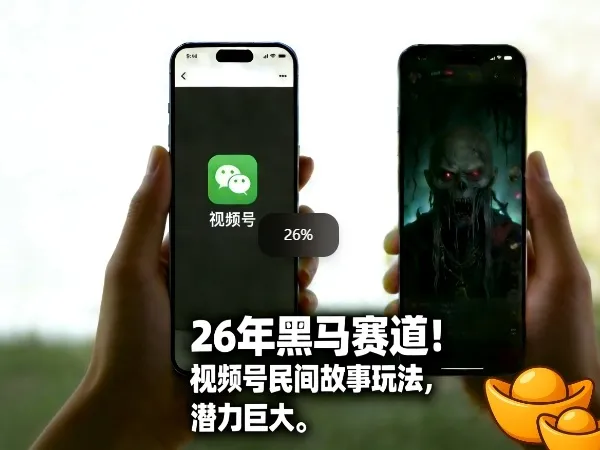 26年黑马赛道，视频号民间故事类玩法，潜力巨大，每日收益超5张-来缘阁