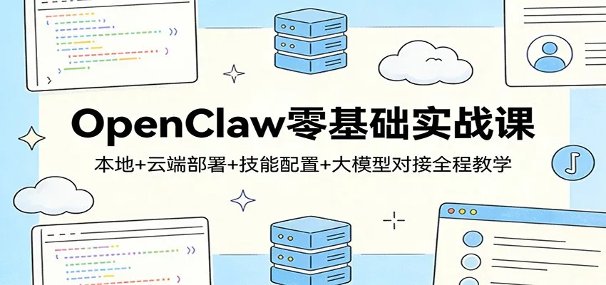 OpenClaw零基础实战课:本地+云端部署+技能配置+大模型对接全程教学-来缘阁